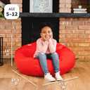 Big Joe Classic Bean Bag Chair for Kids Bedroom and Reading Nook, Easy-Clean Red, Durable Nylon Polyester Blend, 2 feet Refillable, Single