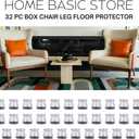 32 pc - Chair Leg Floor Protectors - Transparent Silicone Rubber Chair or Table Furniture Leg Bottom Protector - Small Foot Covers and Caps for Round or Square Furniture Bottoms