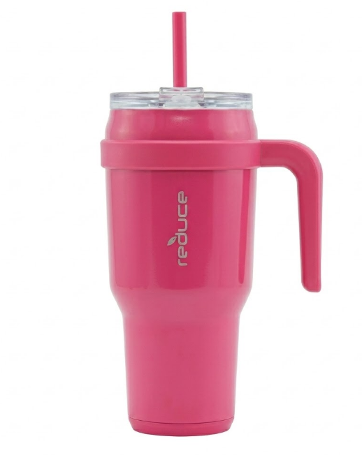 REDUCE Chiller Vacuum Insulated 40 oz Tumbler with Spill-Proof Silicone Straw - Sustainable Tritan Lid with Water Intake Markers - Soft Sit Base Travel Mug - Dishwasher Safe