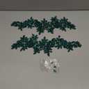 Pair Rhinestones Lace Applique Accessories Handsewing Glass Beads Stones Trim Patches for DIY Girl Wedding Dress Decorations (Deep Green)