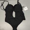 JOYSHAPER Women Plunge Backless Body shaper Bra Bodysuit Low back Thong Shapewear for Backless Dress Black , S