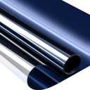 Niviy One Way Window Film Daytime Privacy Mirror Effect Reflective Window Tint for Home Self Adhesive UV Sun Blocking Heat Control Glass Door Films 35.4 x 78.7 inches Blue Silver