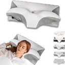 Cervical Pillow for Neck Pain Relief, Ergonomic Contour Orthopedic Pillow for Sleeping Shoulder Pain & Support, Cozy Memory Foam Ice Feel Neck Pillow for Side Back Stomach Sleeper(Dark Grey)