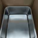 Holintan Stainless Steel Litter Box 2 Pack, Metal Cat Litter Box