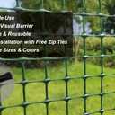 PotatoLife Plastic Hardware Mesh Netting, Garden Netting, Temporary Fence, Tree Guards, Safety Net for Balcony, Deck, Stair Railing, Animal Barrier, Poultry, Deer, with 50 Zip Ties, 4' x 50', Green