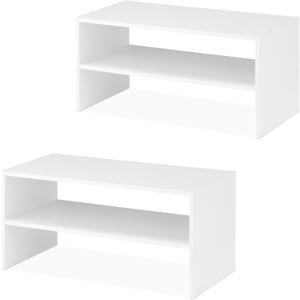 Whitmor Stackable 31" Extra Wide 2-Shelf Storage Organizer, White2 Pack