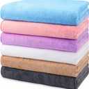 Orighty Bath Towels Pack of 6(24'' x 48'') - Soft Feel, Highly Absorbent, Quick Drying for Body, Sport, Yoga, SPA, Fitness - Multi-Color