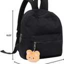 Phaoullzon Teen Girls Mini Backpack Purse Kids Canvas Small Tiny Cute Bag,Black