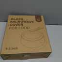 Glass Microwave Splatter Cover, Microwave Cover for Food with Standup Handle, Dishwasher Safe, Food Safe, Clear Microwave Plate Splatter Guard Lid with Vent Hole, House Essentials for Gift, 9.5inch