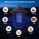 Bug Zapper Outdoor, Flying Insects Zapper Indoor,Mosquito Zapper,Fly Trap Mosquito Trap for Patio Yard&Home Living Room&Bedroom&Kitchen&Garage&Office&Campin,L
