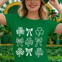 St Patricks Day Shirt Women Irish Bow T-Shirts Lucky Shamrock Tee Tops (Green, XL)
