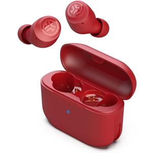 JLab Go Air Pop True Wireless Bluetooth Earbuds & Charging Case, Rose Red, Dual Connect, IPX4 Sweat Resistance, Bluetooth 5 Connection, 3 EQ Sound Settings Signature, Balanced, Bass Boost