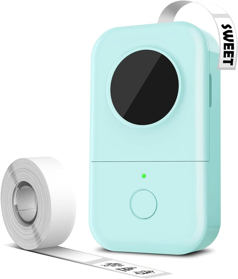 Phomemo D30 Mini Label Maker - Inkless Thermal Portable Bluetooth Label Printer with Tape with 1000+ Templates, Organized Zones for Home, Office, School, Store, Pantry, Green (Green)