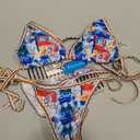 Tainehs Women's Sexy Halter Bikini Set Triangle Top String Swimwear Two Piece Swimsuits Cheeky Bathing Suit (M)