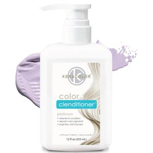 Keracolor Color + Clenditioner 3-in-1 Color-Depositing Conditioner, Gently Cleanses & Conditions, Semi-Permanent Hair Color, 23 Shades, 12 Fl Oz (Platinum)