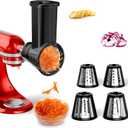 Slicer Shredder Attachment for Kitchenaid Stand Mixer, Salad Machine with Vegetable Slicer, Salad Maker, Food Slicers Cheese Grater Attachments for Kitchenaid Mixer Dishwasher Safe, Black