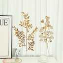 40 Pcs Gold Decor Fake Leaves for Christmas Decor 20inch Gold Leaf Artificiales para Table Wedding Home Room Office Decoracion