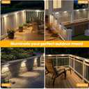 JOFIOS Solar Deck Lights 8 Pack, 3 Color Modes Soft Warm/Natural/Cool Glow, IP65 Waterproof Step Lights for Outdoor Ambiance, Solar Lights for Fence, Deck, Railing, Patio & Backyard Decor (White)
