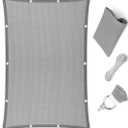 Eden's Decor Straight Flat Edge Sun Shade Sail with Grommets, Pergola Shade Cover Outdoo Sun Shade, Patio Shade, Deck Shade(Grey, 4' X 5') (Gray)