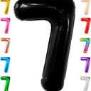 KatchOn, Black 40 Inch Giant Number 7 Balloon - Birthday Decorations for 7 Year Old Boys & Girls