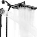 Wide Rain Shower Head With 5 Modes Handheld Showerheads, High Pressure Showerhead Combo with Extension Arm for Bathroom Accessories, Adjustable Shower Head with Anti-Clog Nozzles (Black)