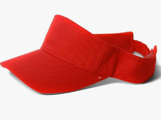 Summer Blank Red Adjustable Visor
 (Red)