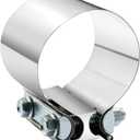 4" 4.0 Inch Exhaust Clamp Butt Joint Band Clamp Sleeve Coupler Stainless Steel 4 Inch for Exhaust Pipes, Mufflers and Catalytic Converters (1 PCS)