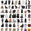 DIYDEC 60pcs Halloween Resin Miniatures Mini Resin Ghost Skull Figures to Hide Toys Tiny Little Small Figurines Bulk for Halloween Craft Party Favors Bag Fillers Garden Dollhouse Decor