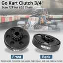 Vashly Go Kart Clutch 3/4" Bore 12 Tooth for #35 Chain Predator 212 Clutch 12T for Predator Honda GX160 GX200 Centrifugal Clutch Perfect for Go Kart, Minibike And Fun Kart Engine