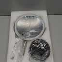 Makeup Mirror with Light, 30x Magnifying Mirror with 3 Lights Colors, 5000mAh Vanity Mirror Brushed Nickel - 360 Rotation, Brightness Adjustable Magnification, Modern Style Side Touch + Side Charge