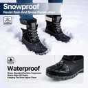 FREE SOLDIER Women's Waterproof Winter Cold Weather Snow Boots for Women Outdoor Fashion Duck Boots Comfortable Insulated(Black, Size 10) 