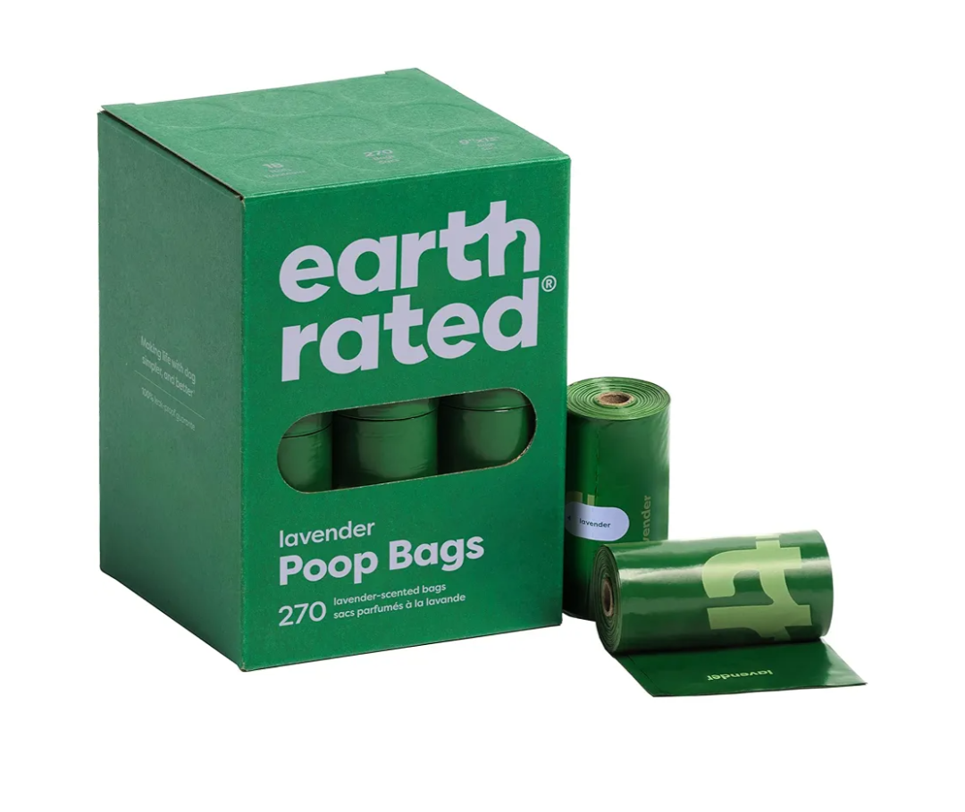 Earth Rated Poop Bags for Dogs, Leak Proof and Extra Thick Waste Bag Refill Rolls, Lavender Scented, 270 Count