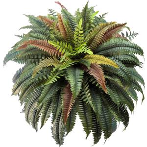48" Designer-Grade Artificial Boston Fern Bush - 90 Ultra-Realistic Stems with Silk Autumn Foliage, Non-Toxic Indoor Faux Plant for Luxury Apartments & Low Light Offices