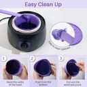2 x BLITZWAX 2pcs Silicone Wax Pot Liners for Hair Removal, Purple Wax Warmer Bowls Kit with Sticks for Women and Men Body Waxing, Reusable and Easy to Clean Accessories, Compatible with 16 oz Waxing Kit