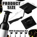 Qunclay 30 Pieces Mini Graduation Cap Black Hats with Black Tassels Plastic Grad Cake Pops Cover Toppers for Graduation Party Decorations