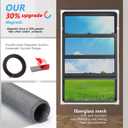 Magnetic Window Screen, DIY Window Screen for House Adjustable Fiberglass Mesh White Frame Grey Net Self Adhesive Easy Installation (35"x57"(89x145cm))