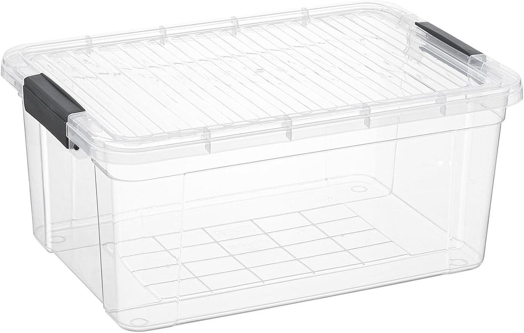 Superio Clear Storage Container with Lid, 16 Quart Plastic Bin for organization, Non-Toxic, BPA Free, Odor-Free, Stackable Latch Box organizer for Home, Dorm, Classroom, Garage, Closet (16 Quart) (16.25"x11"x7.25")