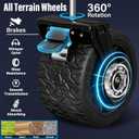 Collapsible Wagon Cart, 650lbs Capacity 300L Folding Utility Wagon with All-Terrain Wheels & Brakes, Heavy Duty Foldable Beach Cart for Groceries, Camping, Sports, Shopping