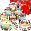 MTLEE 24 Pcs Christmas Scented Candles Set Vintage Christmas Candles with Festive Fragrance for Xmas Holiday Party Rustic Home Decor Stocking Stuffer Gifts for Women Men Coworkers Friend(Santa)