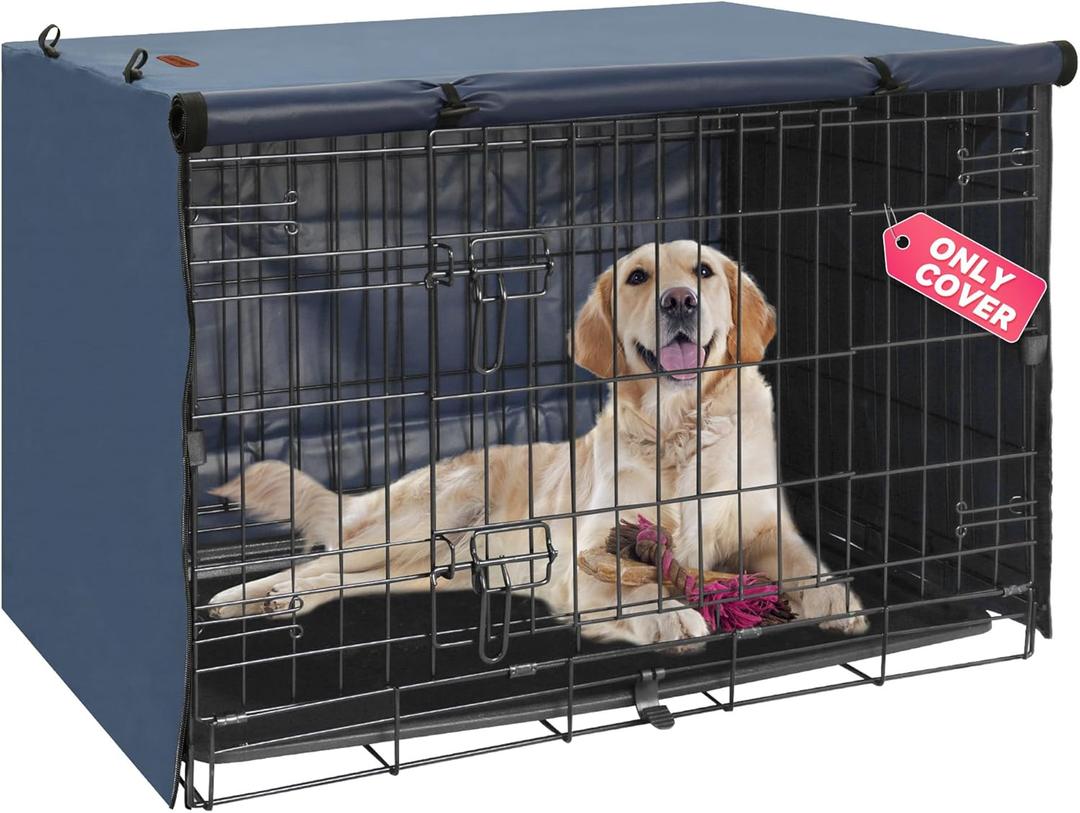 Dog Crate Cover - Kennel Covers Fit for 24 Inch Dog Crate, Double Door Polyester for Wire Puppy Crate Indoor Outdoor Protection, Blue