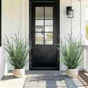 Etuhva 2 Pack Lifelike Artificial Tall Grass Plant Indoor Outdoor Fake Lavender Faux Plastic plantas Synthetic Pampas Grass Artificial Cattail Reed Grass for Home Office Patio Decor Housewarming Gift