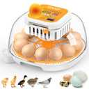 ONKO 12 Egg Incubator with Auto Temp & Humidity Control for Home, Farm, Classroom, Auto Egg Turner & Stop, External Water Refill, Air Vent, 360 Clear View, Hatching Chicken, Duck, Goose, Pigeon Eggs