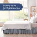 Wrap Around Dust Ruffle Bed Skirt - Steel Blue - for Queen Size Beds w/ 12 Inch Drop - Easy Fit Elastic Strap - Adjustable Pleated Bedskirt w/Brushed Fabric - Wrinkle Free, Women, Men, Kids & Teens