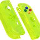 eXtremeRate Clear Lime Green Joycon Handheld Controller Housing (D-Pad Version) with Colorful Buttons, DIY Replacement Shell Case for Nintendo Switch Joy-Con  Controller NOT Included
