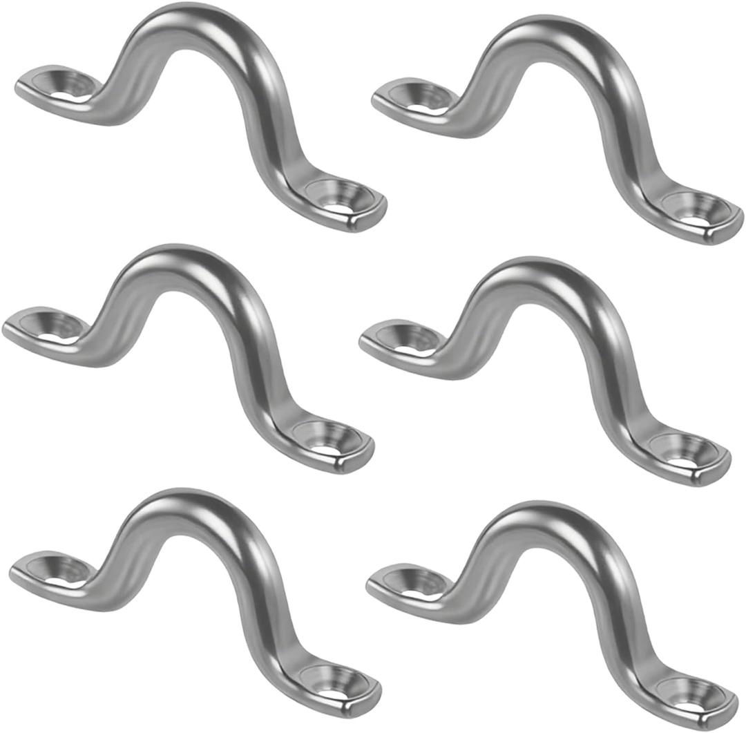 6 Pcs Replace Trailer Tie Loops, Stainless Steel Bolt-On Lashing Rope Tie Down Rings, Tie Rings for Horses, Long-Lasting Performance & Durable