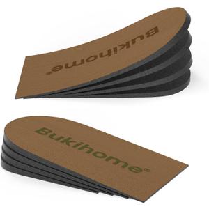 Adjustable Heel Lift Inserts for Shoes - Bukihome Orthopedic Shoe Lift for Uneven Legs 4 Layers Height Increase Insole for Heel Pain,Heel Spur,Achilles Tendonitis,Medium(Women 9-11.5/Men 7-9.5) (Medium (Pack of 2), Brown)