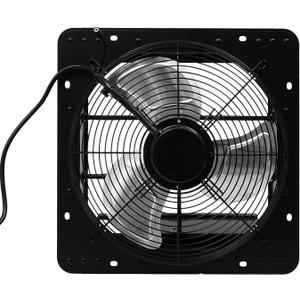 14'' Wall Mounted Shutter Exhaust Fan, Attic Fan with Thermostat, Wall Mount Ventilation and Cooling, 36W, 1294 CFM, Aluminum Blades, for Garage, Greenhouse, Attic, Shed, Shop, Black