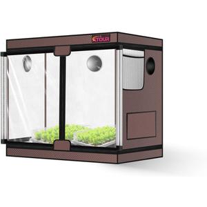 ATOUR Small Grow Tent, 32"x18"x28'' High Reflective Mylar 1680D Hydroponic Grow Tents, Waterproof Grow Tent with Double Clear Observation Door and Floor Tray, for Indoor Plant Growing