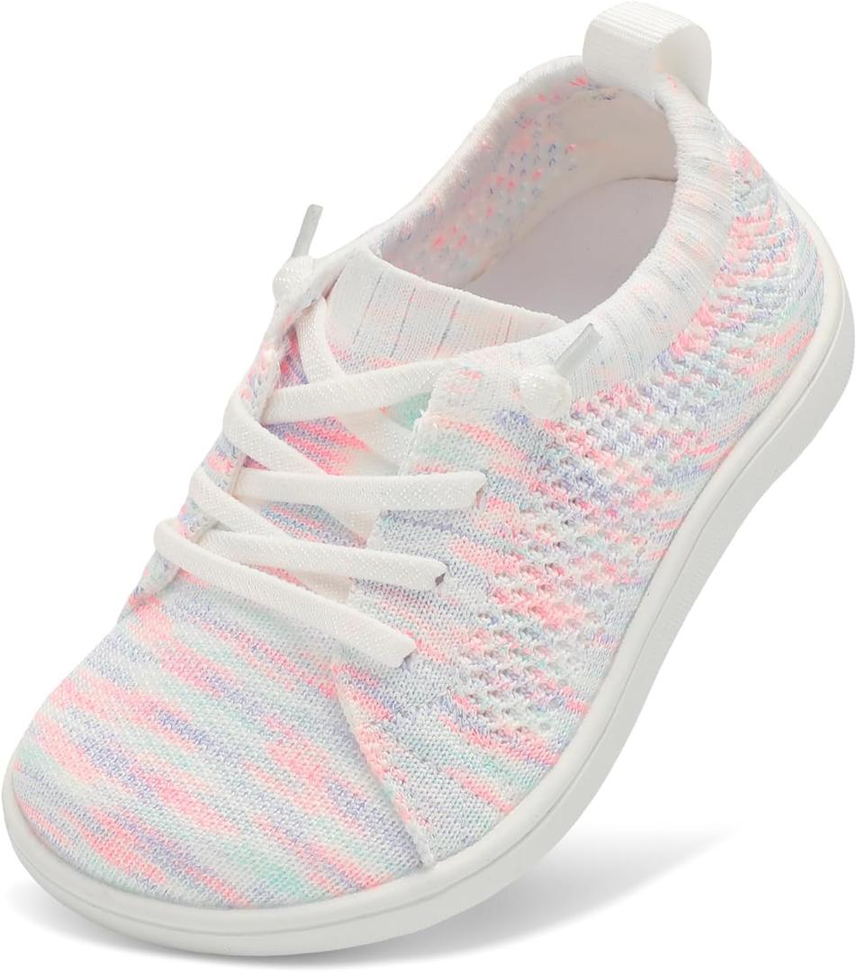 LeIsfIt Toddler Shoes Girls Boys Wide Shoes Kids Zero Drop Minimalist Sneakers Barefoot Slip on Tennis Sneakers Color White 13 Little Kid