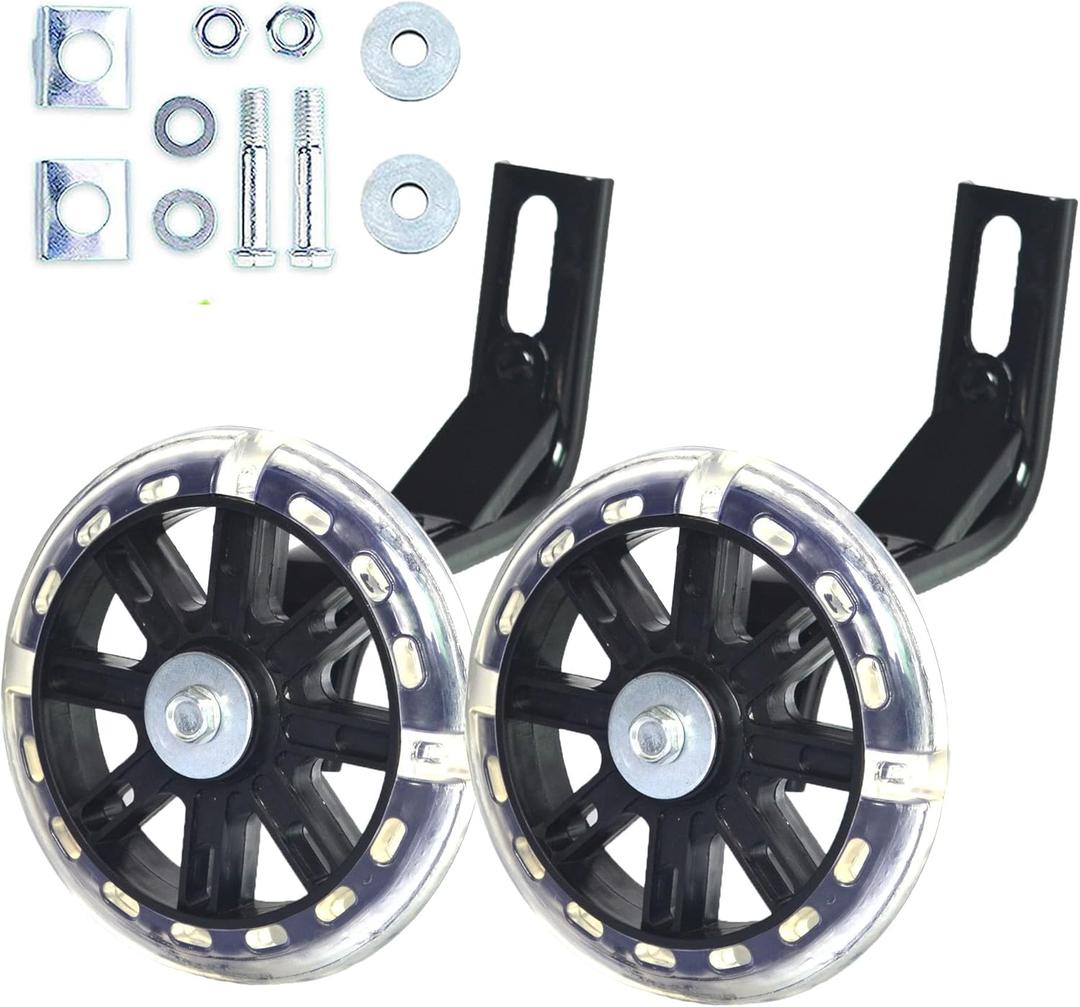 Mehome Flash Training Wheels for 12 Inch Kids BikeHeavy Duty Training Wheels for Single Speed Bicycle (Black)